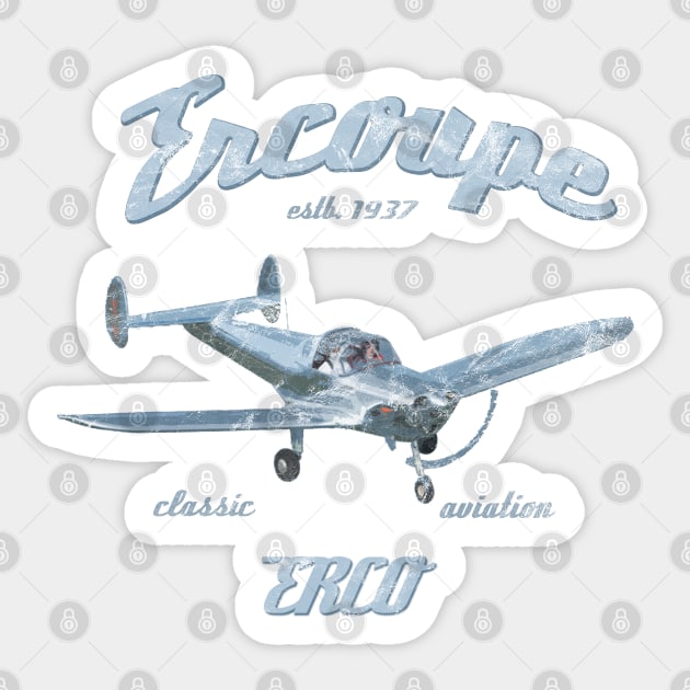 Ercoupe Classic Aviation Sticker by DesignedForFlight